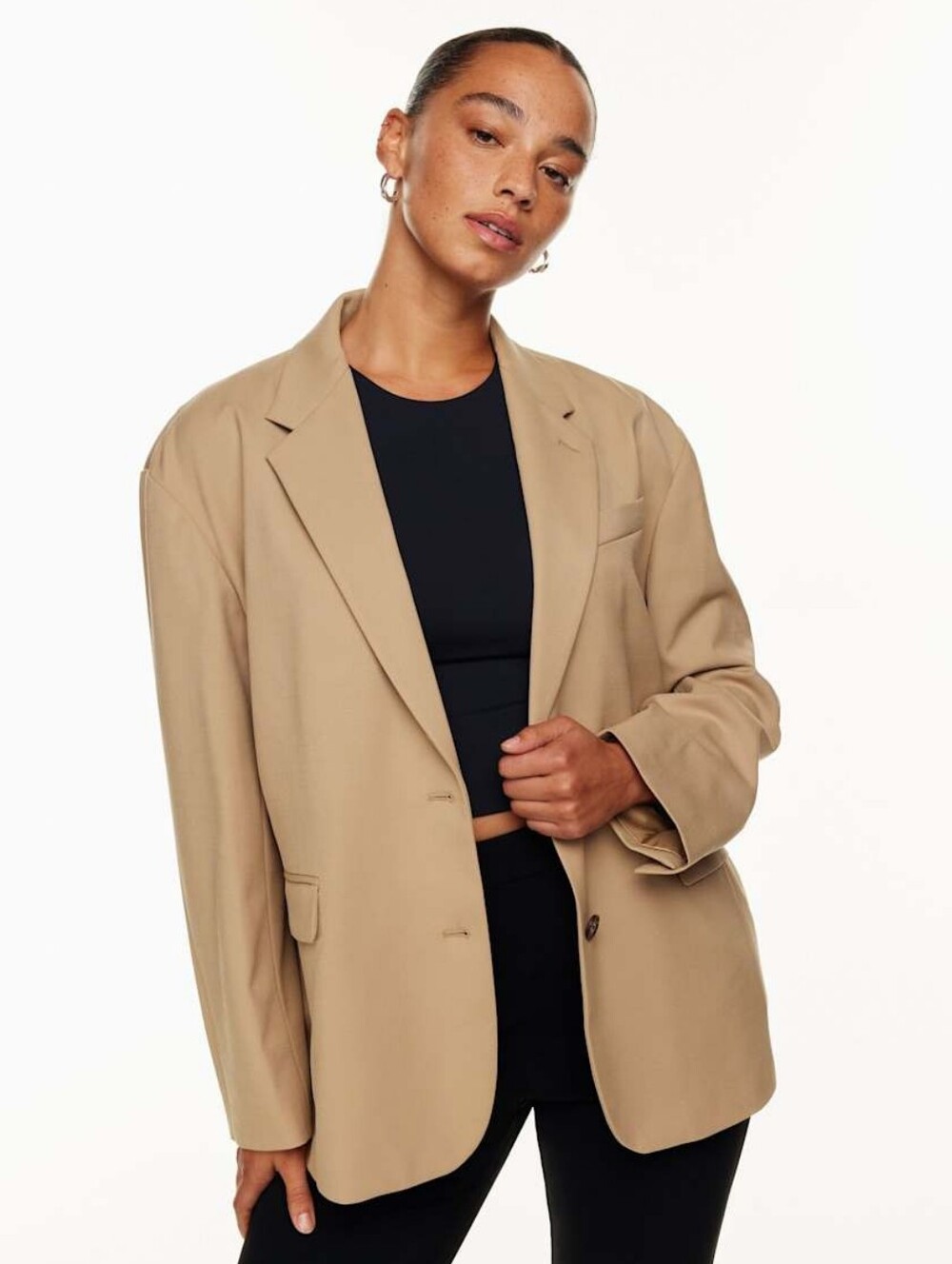 NWT Babaton Caramel Tan Oversized Single-Breasted Blazer Size S Contemporary